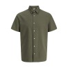 JACK & JONES Junior Breeze Hør S/S Skjorte - Dusty Olive