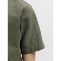 JACK & JONES Junior Breeze Hør S/S Skjorte - Dusty Olive