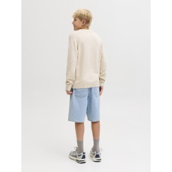 JACK & JONES Junior Alex Baggy Denim Shorts - Blue Denim