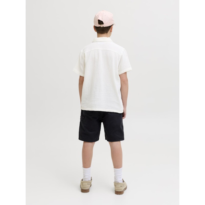 JACK & JONES Junior Nantucket Double Cloth S/S Skjorte - Cloud Dancer