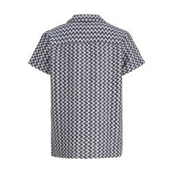 JACK & JONES Junior Montauk Crochet S/S Skjorte - Sky Captain