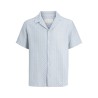 JACK & JONES Junior Montauk Crochet S/S Skjorte - Cashmere Blue