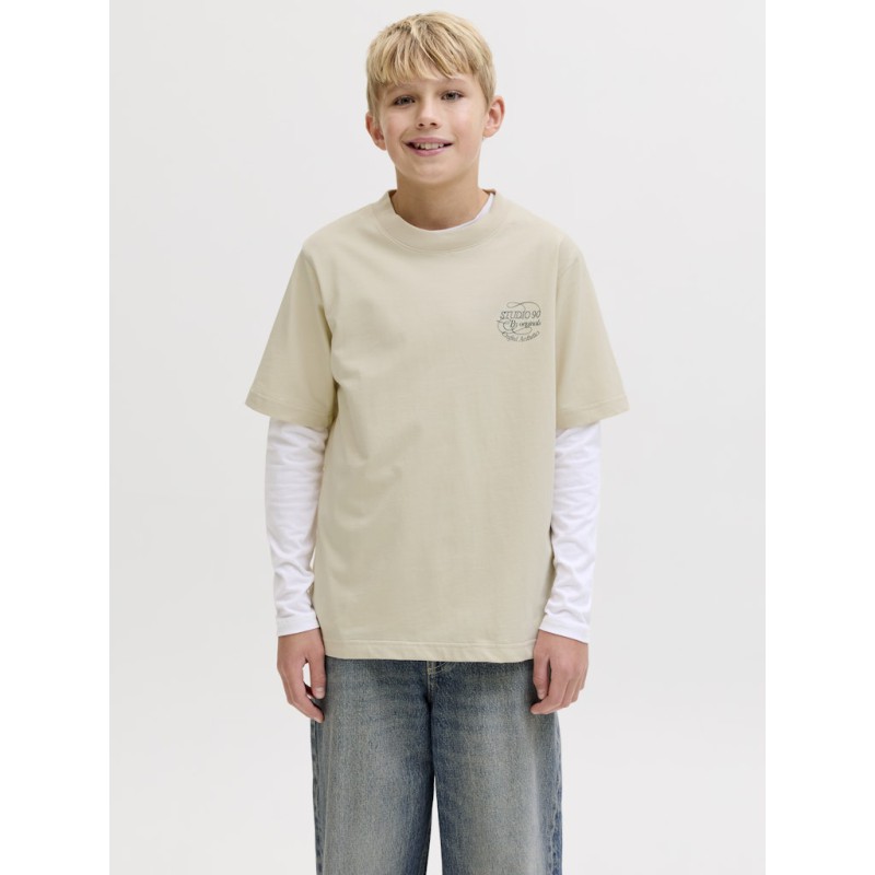 JACK & JONES Junior Niagara Typo T-shirt - Antique White