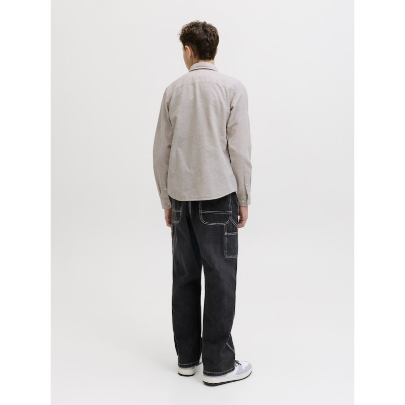 JACK & JONES Junior Breeze Hør Blend L/S Skjorte - String