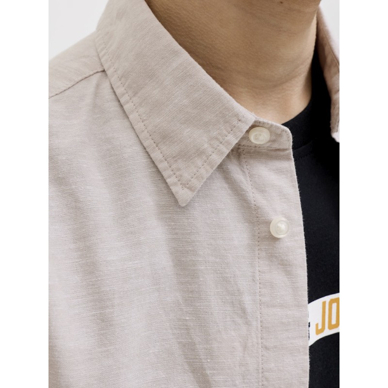 JACK & JONES Junior Breeze Hør Blend L/S Skjorte - String