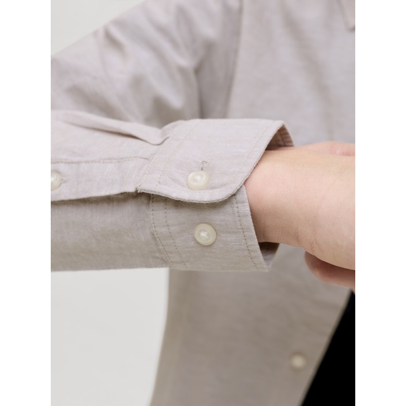 JACK & JONES Junior Breeze Hør Blend L/S Skjorte - String