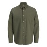 JACK & JONES Junior Breeze Hør Blend L/S Skjorte - Dusty Olive