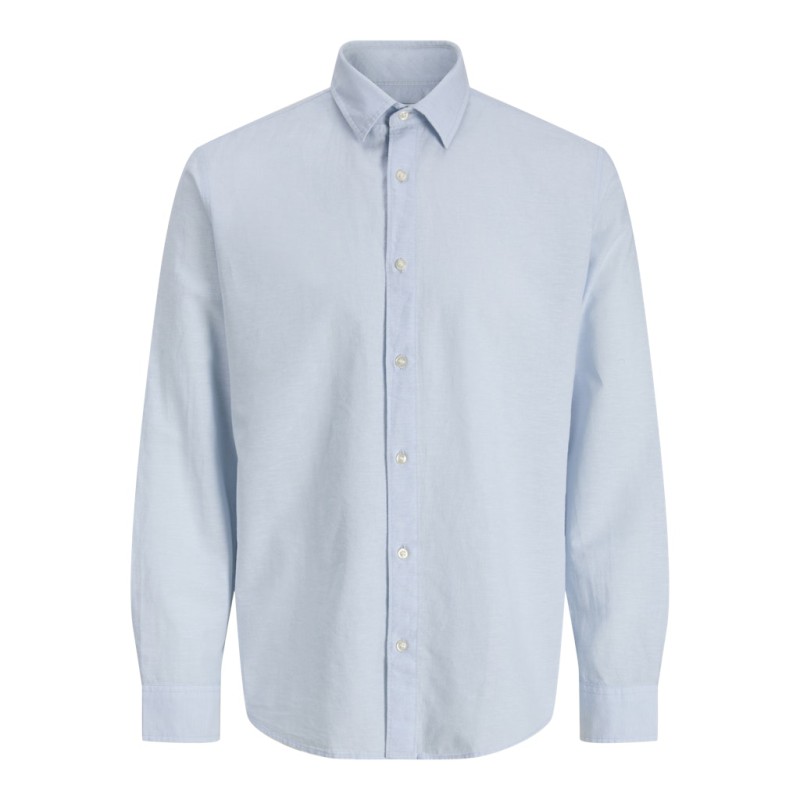 JACK & JONES Junior Breeze Hør Blend L/S Skjorte - Celestial Blue