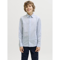 JACK & JONES Junior Breeze Hør Blend L/S Skjorte - Celestial Blue