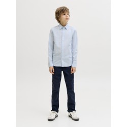 JACK & JONES Junior Breeze Hør Blend L/S Skjorte - Celestial Blue