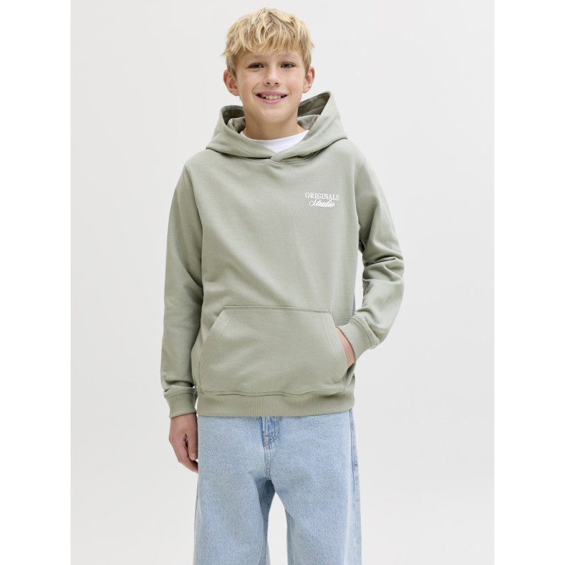 JACK & JONES JUNIOR Norrebro Typo Hoodie - Seagrass