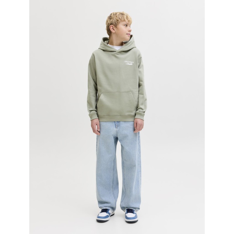JACK & JONES JUNIOR Norrebro Typo Hoodie - Seagrass