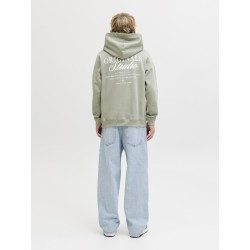 JACK & JONES JUNIOR Norrebro Typo Hoodie - Seagrass