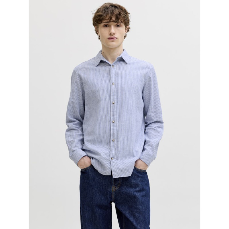 JACK & JONES Summer Hør L/S Skjorte - Infinity Stripes