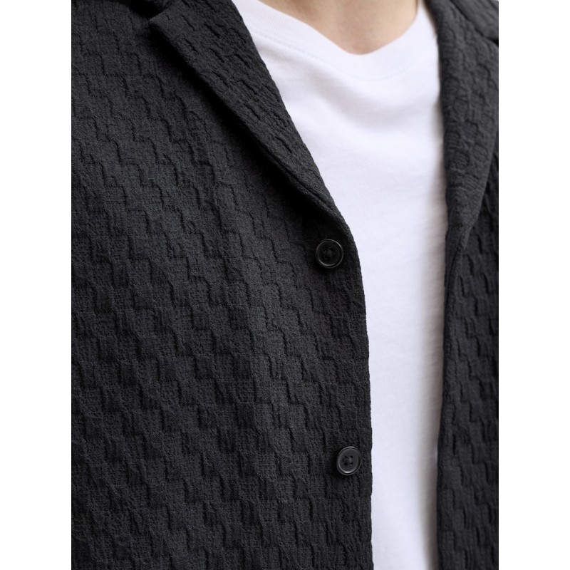 JAKC & JONES Plus Sean Resort S/S Skjorte - Sort