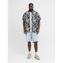 JACK & JONES Plus Honolulu S/S Skjorte - Sort