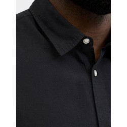 JACK & JONES Plus Breeze Hør kortærmet Skjorte - Sort