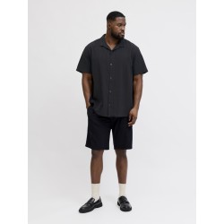 JACK & JONES Plus Tyson Resort S/S Skjorte - Sort