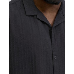 JACK & JONES Plus Tyson Resort S/S Skjorte - Sort