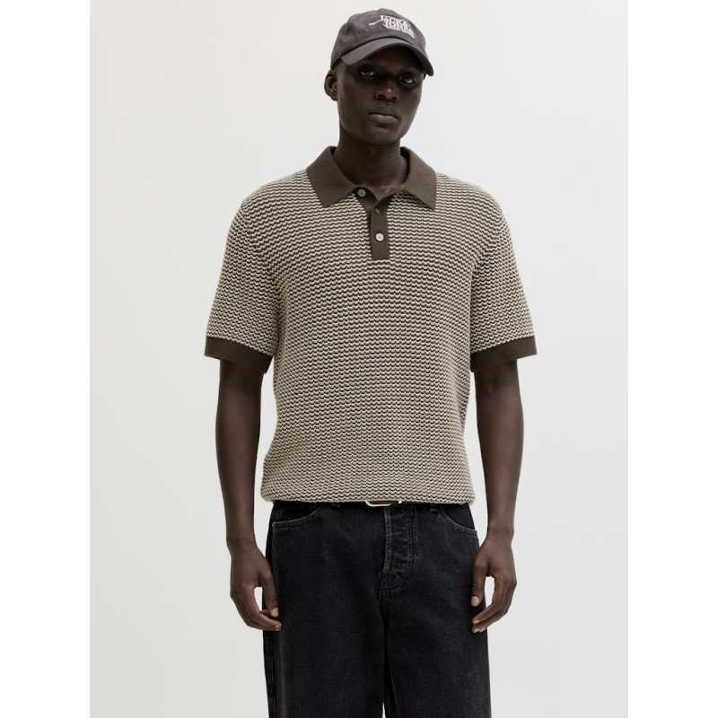 JACK & JONES Strik S/S polo - Turkish coffee
