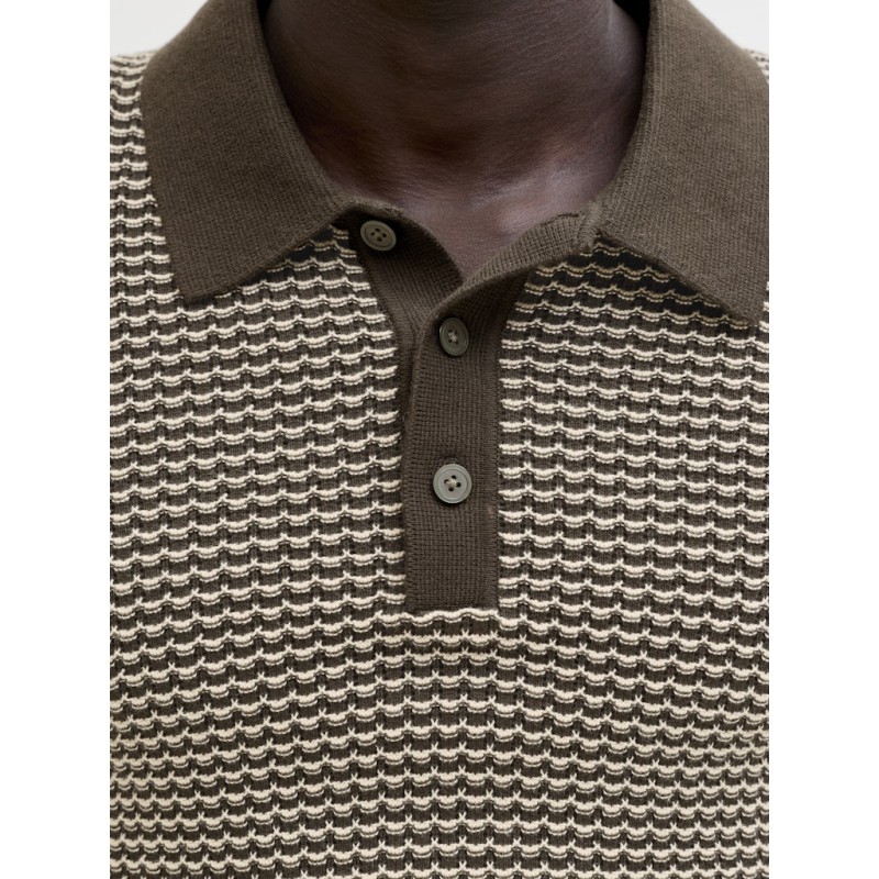JACK & JONES Strik S/S polo - Turkish coffee