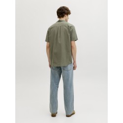 JACK & JONES Summer Hør S/S Skjorte - Dusty Olive