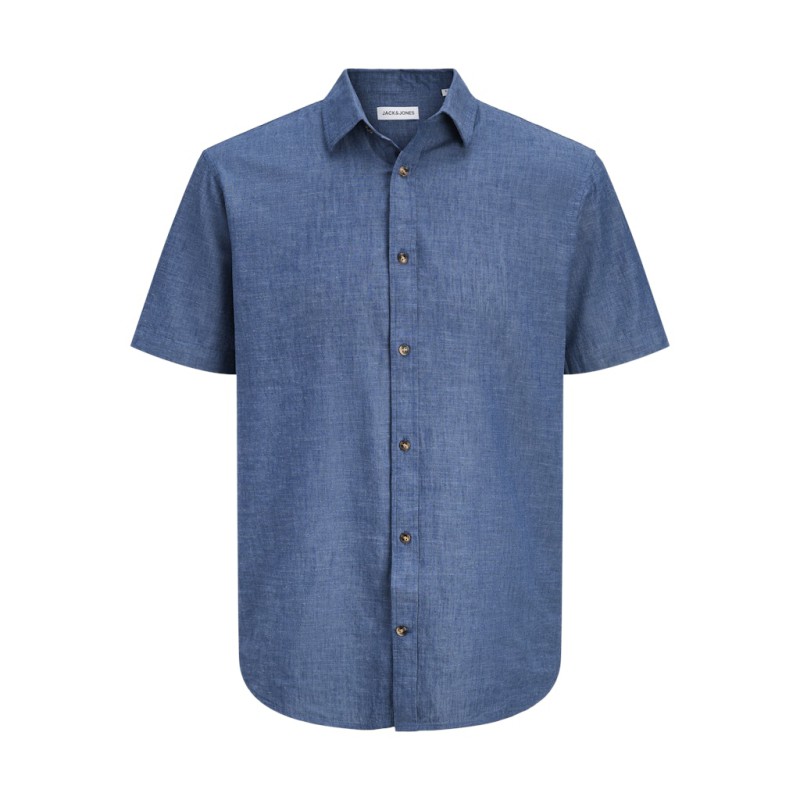 JACK & JONES Summer Hør S/S Skjorte - Navy Blazer