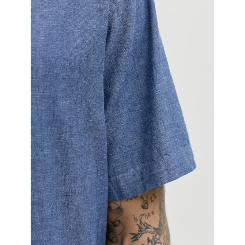 JACK & JONES Sommer Hør S/S Skjorte - Navy Blazer