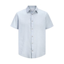 JACK & JONES Summer Hør S/S Skjorte - Celestial Blue