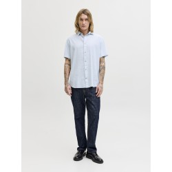 JACK & JONES Summer Hør S/S Skjorte - Celestial Blue