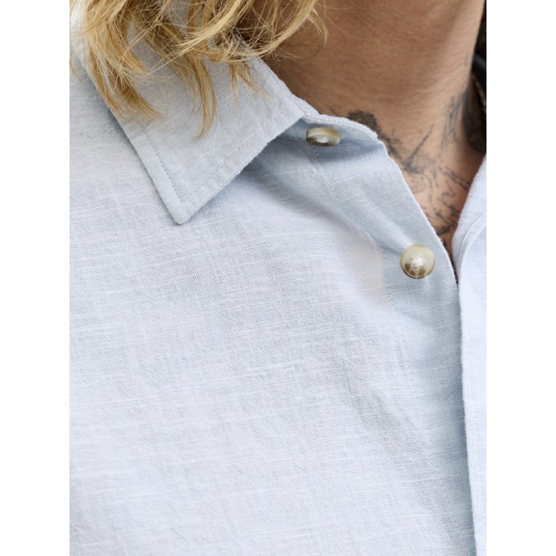 JACK & JONES Sommer Hør S/S Skjorte - Celestial Blue