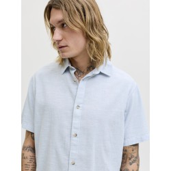 JACK & JONES Sommer Hør S/S Skjorte - Celestial Blue