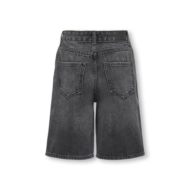KIDS ONLY Sonny HW Wide Denim Shorts - Washed Black
