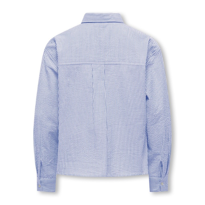 KIDS ONLY Smilla Stribet Skjorte - Cloud Dancer / Clear Sky