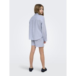 KIDS ONLY Smilla Stribet Skjorte - Cloud Dancer / Clear Sky