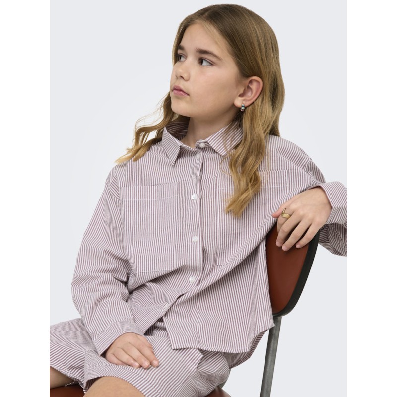 KIDS ONLY Smilla Stribet Skjorte - Rose Brown