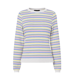 PIECES Diana Rund Hals Striktrøje- Stribet