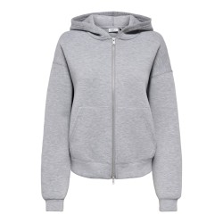 ONLY Naomi Two-Way Hættetrøje - Light Grey Melange