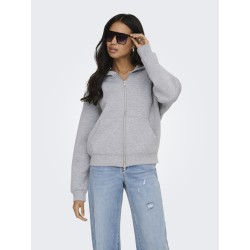 ONLY Naomi Two-Way Hættetrøje - Light Grey Melange