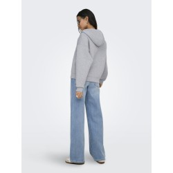 ONLY Naomi Two-Way Hættetrøje - Light Grey Melange
