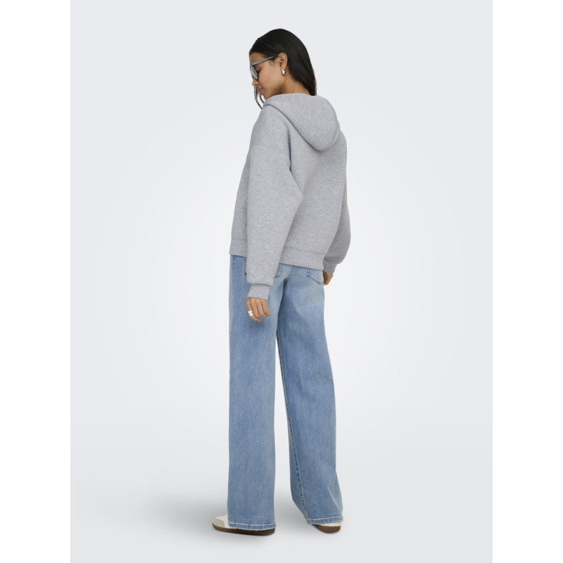 ONLY Naomi Two-Way Hættetrøje - Light Grey Melange