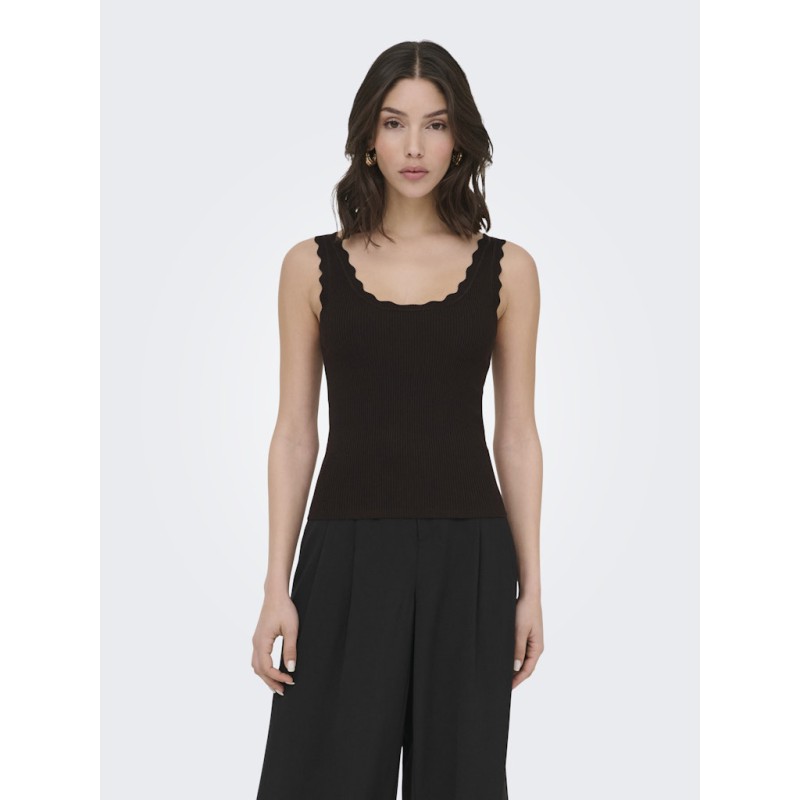 JDY Nanna Strik Tank Top - Chocolate Torte