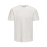ONLY & SONS Kian Seersucker T-shirt - Cloud Dancer