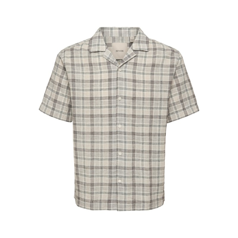 ONLY & SONS Caiden Ternet Hør S/S skjorte - Coffee Bean