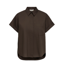 ONLY Keri Kortærmet Foldet Skjorte - Coffee Bean