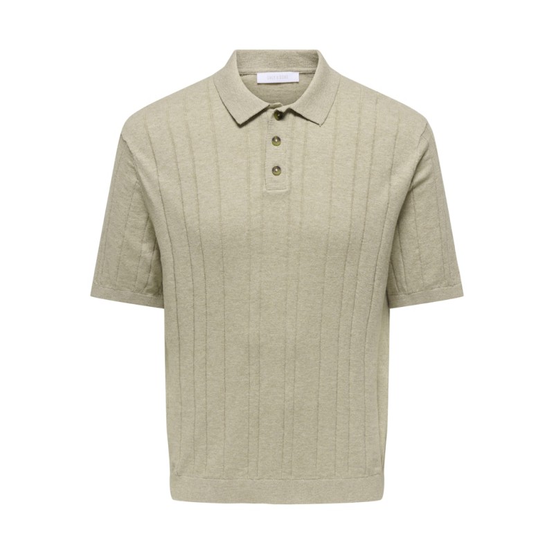 ONLY & SONS Sofus Kortærmet Strik Polo -  Pure Cashmere