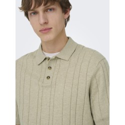 ONLY & SONS Sofus Kortærmet Strik Polo -  Pure Cashmere