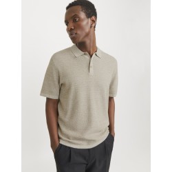 JACK & JONES George Kortærmet Strik Polo - Coriander