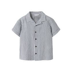 NAME IT Kids Denis Kortærmet Stribet Skjorte - Vintage Indigo