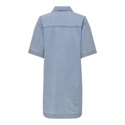 ONLY Belle Denim S/S Kjole - Light Blue Denim
